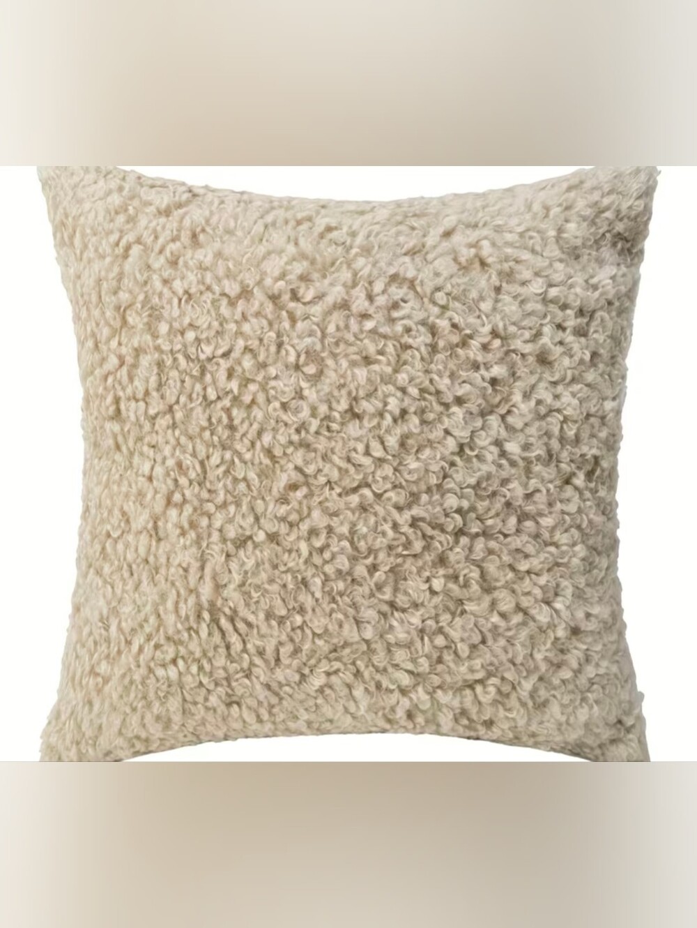 Cozy Cream Sherpa Throw Pillow - Brand